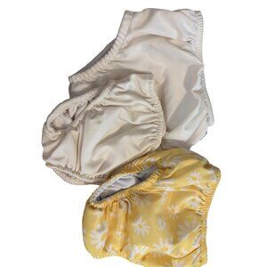 Set Of 3 Baby Swim Diapers 12 Months Play & Pool Swimmers UPF 50+ White Yellow